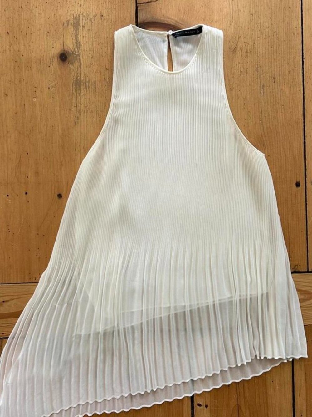 Zara Women's White and Cream Tank
